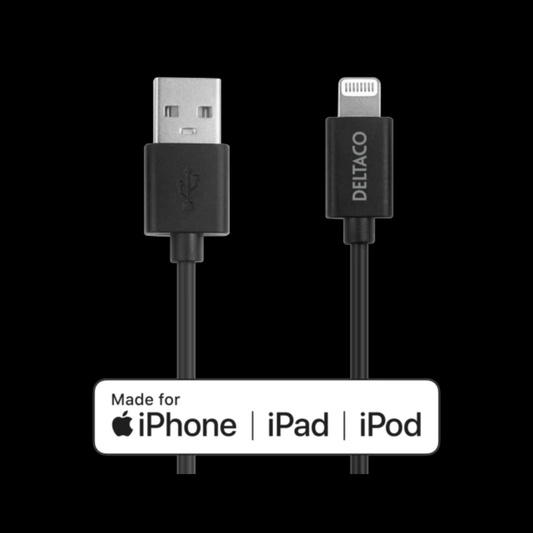 Deltaco USB-A to Lightning kaapeli 2m