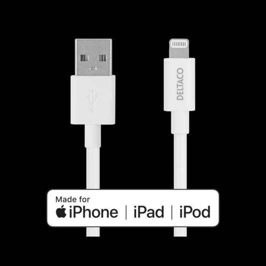 Deltaco USB-A to Lightning kaapeli 1m