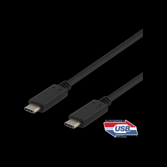 Deltaco USB-C to USB-C 10GBps kaapeli 1m