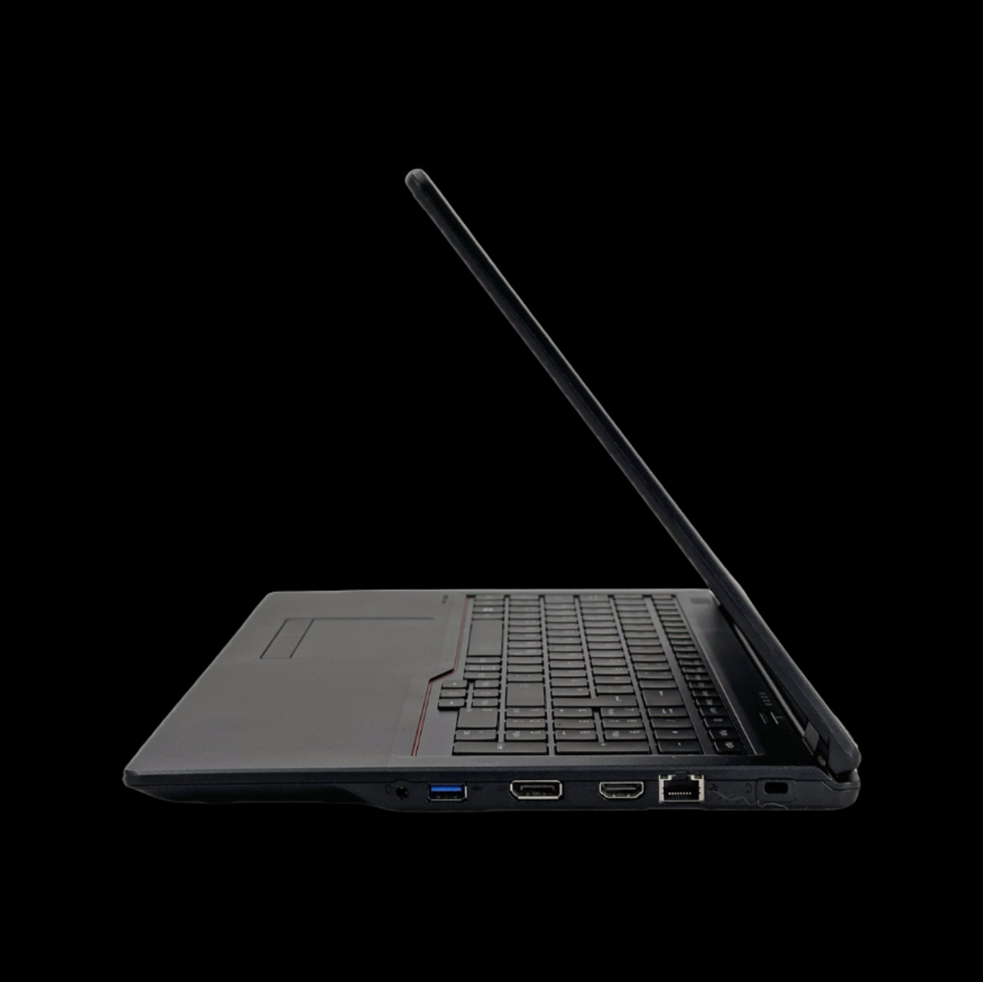 Fujitsu Lifebook E5510 käytetty kannettava tietokone sivulta