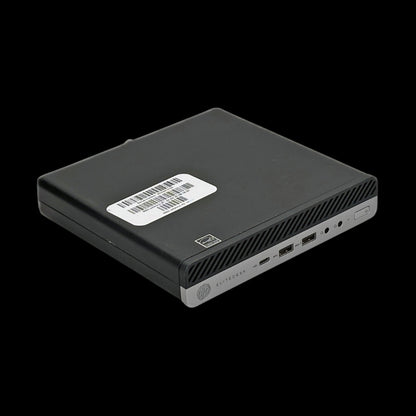 HP EliteDesk 705 G4 mini pöytätietokone vasemmalta