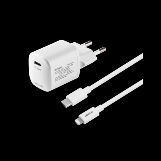 Deltaco USB-C seinälaturi Lightning kaapelilla